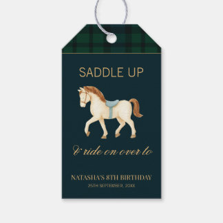 Etiquetas Para Regalos Saddle Up Vintage Preppy Horse Birthday 