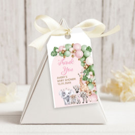 Etiquetas Para Regalos Safari Animal Tropical Green Pink Baby Shower