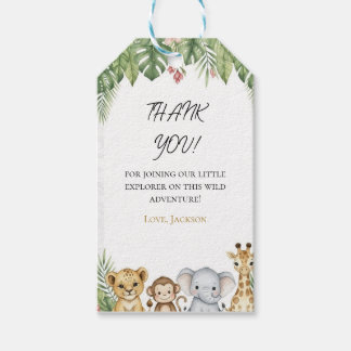 Etiquetas Para Regalos Safari Animals Wild One Thank You Gift Tag