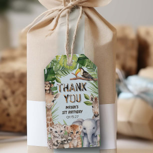 Etiquetas Para Regalos Safari de la selva azul Wild Un favor de cumpleaño