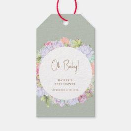 Etiquetas Para Regalos Sage Green Boho Cactus Desert Oh Baby Shower