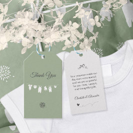 Etiquetas Para Regalos Sage Green Boho Minimalista Baby Shower