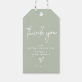 Etiquetas Para Regalos Sage Green Minimalista moderno Boho Baby Shower
