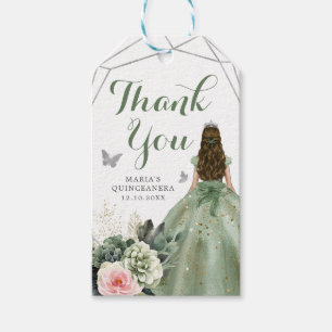Etiquetas Para Regalos Sage Green Rubor Geometric Quinceañera Gracias