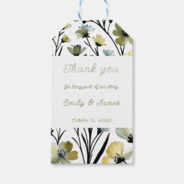 Etiquetas Para Regalos Sage Green & Soft Yellow Botanical Wedding