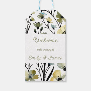 Etiquetas Para Regalos Sage Green & Soft Yellow Botanical Wedding