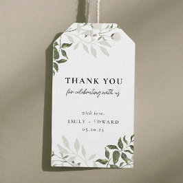 Etiquetas Para Regalos Sage Green y White Floral Boda Gracias