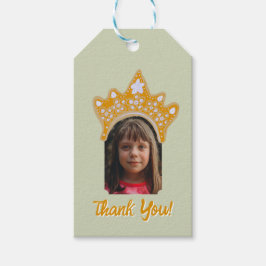 Etiquetas Para Regalos Sage Mist Princess Crown Floral Photo Birthday