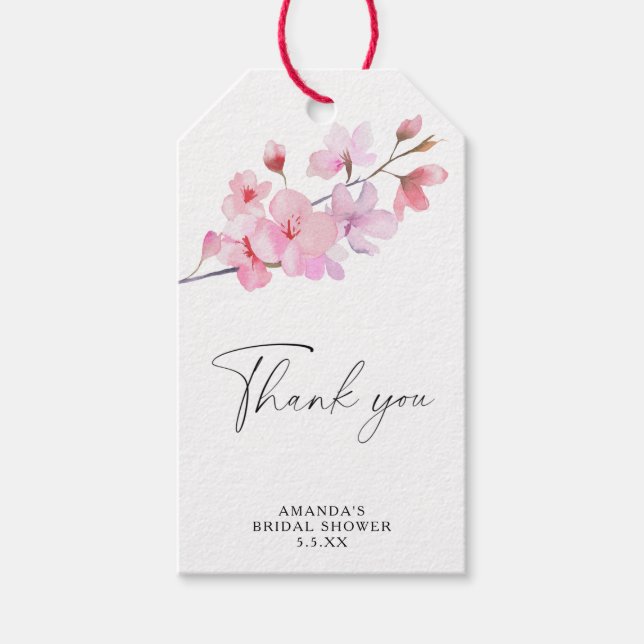 Etiquetas Para Regalos Sakura - Boda Gracias (Anverso)