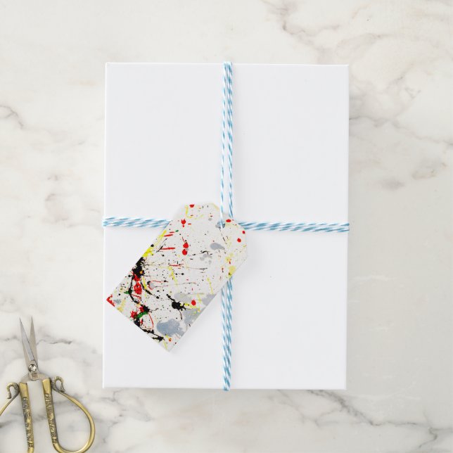 Etiquetas Para Regalos Salpicadura de pintura (Con cuerda)