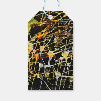 Etiquetas Para Regalos Salpicaduras abstractas de oro negro y plata