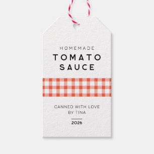 Etiquetas Para Regalos Salsa de tomate casera moderna con diseño de cuadr