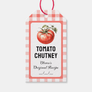 Etiquetas Para Regalos Salsa de tomate conservada con tomate de acuarela