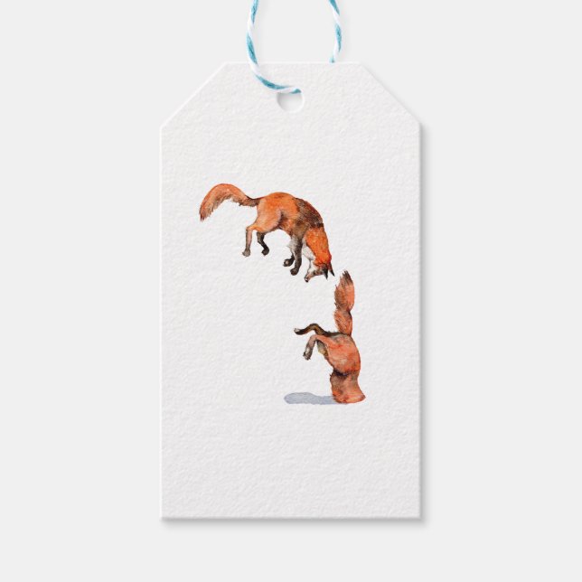 Etiquetas Para Regalos Saltando Fox Roja (Anverso)