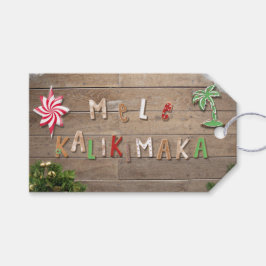 Etiquetas Para Regalos Saludo de Gingerbread al estilo hawaiano