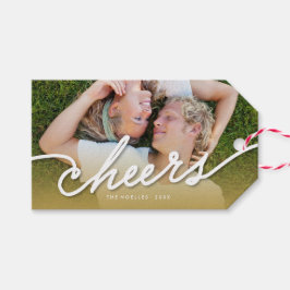 Etiquetas Para Regalos Saludos caligrafía Script Oro Ombre Festividad