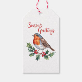 Etiquetas Para Regalos Saludos de temporada de Robin animado