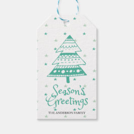 Etiquetas Para Regalos Saludos de temporada Lindo árbol de Navidad