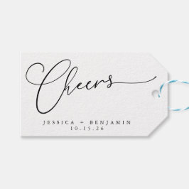 Etiquetas Para Regalos Saludos Minimal Black Script Custom Wedding