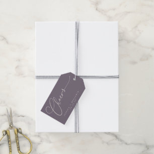 Etiquetas Para Regalos Saludos Mínimo Polvoriento Guión Púrpura Boda Pers