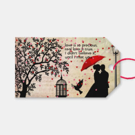 Etiquetas Para Regalos San Valentín de poesía negra y beige de época