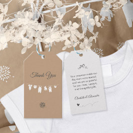 Etiquetas Para Regalos Sand Boho Baby Shower Minimalista Neutral de Géner