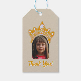 Etiquetas Para Regalos Sandy Cream Princess Crown Floral Photo Birthday