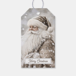 Etiquetas Para Regalos Santa Claus Antiguo Feliz Navidad