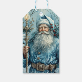 Etiquetas Para Regalos Santa Claus de Navidad Azul