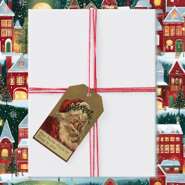 Etiquetas Para Regalos Santa Claus Vintage Christmas Holly Set de