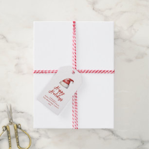 Etiquetas Para Regalos Santa Hat festivo