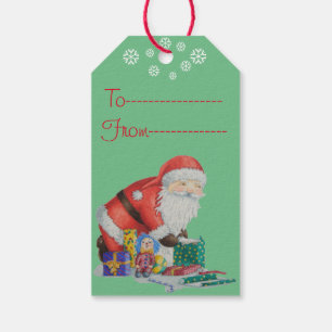 Etiquetas Para Regalos Santa lindo y juguetes que envuelven los regalos