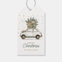 Etiquetas Para Regalos Santa navideño rústico acuarela para coche