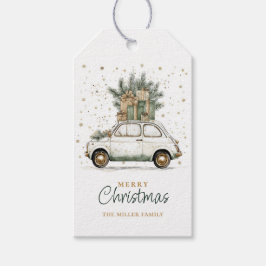 Etiquetas Para Regalos Santa navideño rústico acuarela para coche