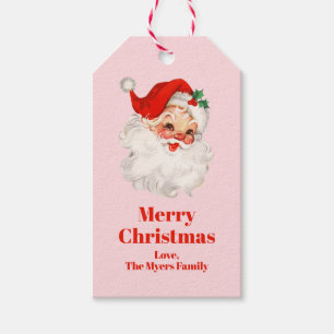 Etiquetas Para Regalos Santa Navideño Vintage