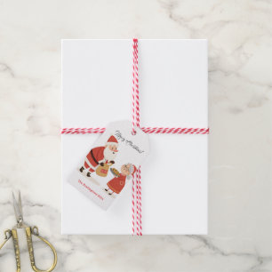 Etiquetas Para Regalos Santa Sra. Claus Feliz Navidad