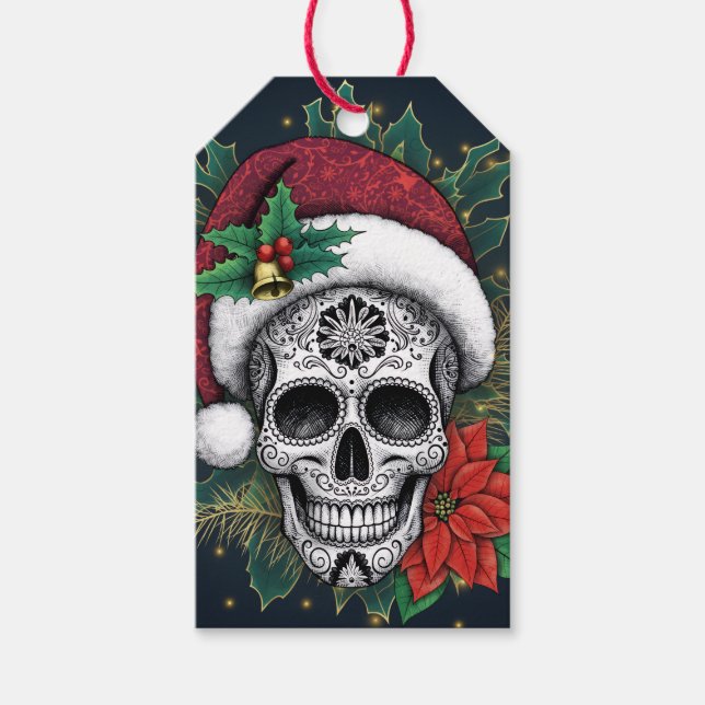 Etiquetas Para Regalos Santa Sugar Skull (Anverso)