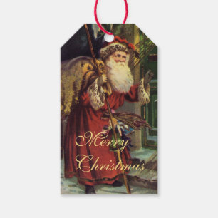 Etiquetas Para Regalos Santa Vintage Feliz Navidad