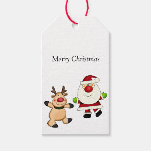 Etiquetas Para Regalos Santa y reno