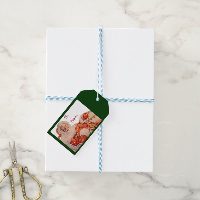 Etiquetas Para Regalos Santas Sleigh (Con cuerda)