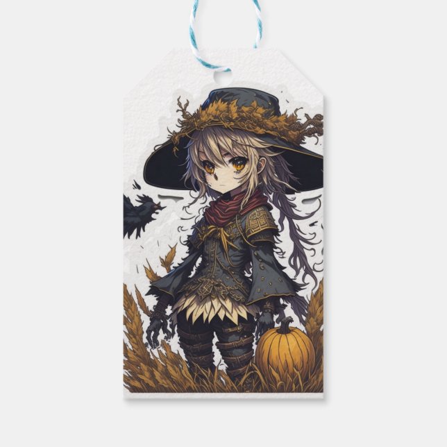 Etiquetas Para Regalos Scarecrow Halloween (Reverso)