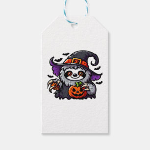 Etiquetas Para Regalos Scary Halloween Sloth Witch Gorra disstume espeluz