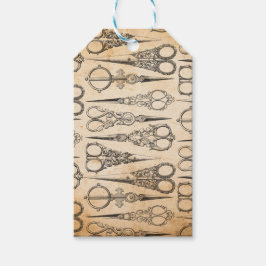 Etiquetas Para Regalos Scrapbook de tijeras de costura de cosecha de vint