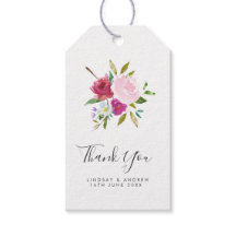 Script Bold Boda Floral Rosa Gracias Favor