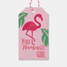 Etiquetas Para Regalos Se Va Chica Flamingo Rosado Tropical