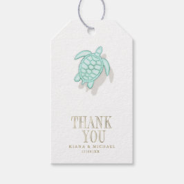 Etiquetas Para Regalos Sea Foam Beach Wedding Turtle ID837