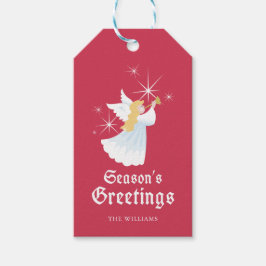 Etiquetas Para Regalos Seasons Greetings Angel Navidades Gift Tag