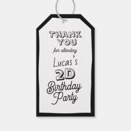 Etiquetas Para Regalos Segundo cumpleaños de los chicos en 2D