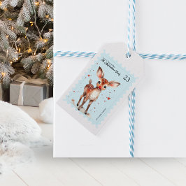 Etiquetas Para Regalos Sello de época Navidades de nombre retro de reno k