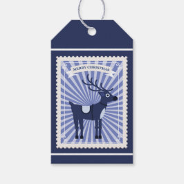 Etiquetas Para Regalos Sello de papel retro personalizado con reno morado